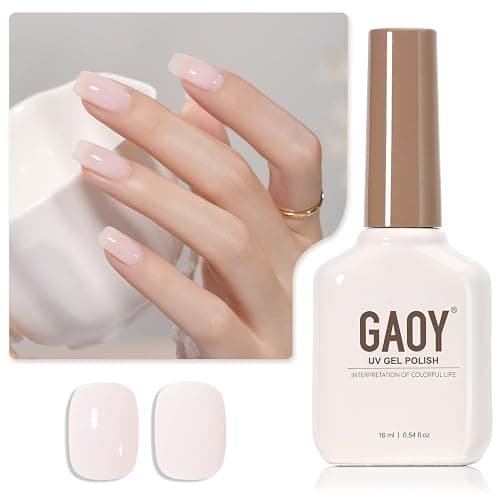 GAOY Jelly Nude Gel Nail Polish, 16ml Sheer Pink Translucent Gel Polish, UV Light Cure for Nail Art DIY, 1710 Pink Wedding - Image 1