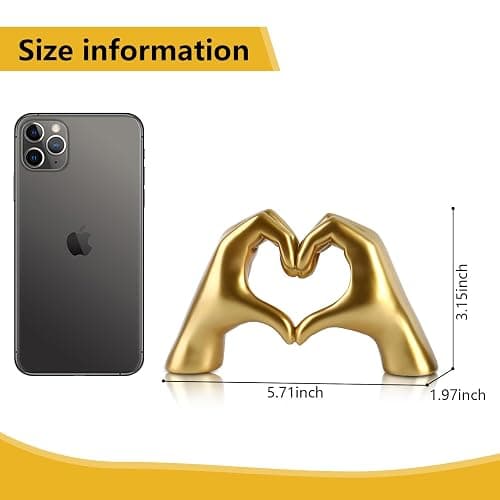 Taylor Lover Merch Gold Heart Hands Sculpture Birthday Decorations Gifts Living Room Bedroom Shelf Desk Coffee Table Accessories Statue Bobo Bathroom Decor Home Décor Accents Women Girls(Small) thumbnail 3