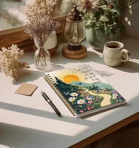 Zpvuklkl Result Notebook for Women-Inspirational Daily Journal For Men Friends Gifts On Birthday Christmas Mother's Day, Travel Business Work College Ruled Lined Gold Spiral Bound Hardcover,5.8"x8.3" thumbnail 4