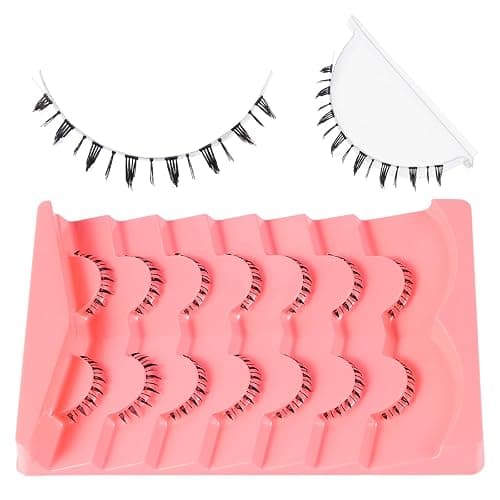 outopen 7 Pairs Bottom Lashes Clear Band Wispy Natural Look Lashes Japanese Manga Style Spiky Anime Lower Lashes Dramatic DIY Cosplay Bottom Eyelashes Reusable (A01) thumbnail 2