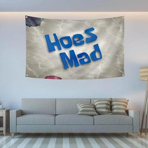 WSINO Hoes Mad Flag 3x5Ft Funny Meme Tapestry for College Dorm Room Guys Man Cave Frat Bedroom Art Deco thumbnail 2