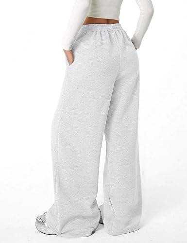 FACDIBY Women's Fleece Wide Leg Sweatpants Baggy Straight Leg Sweat Pants with Pockets thumbnail 3