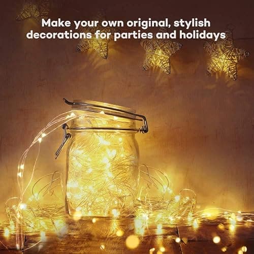 24 Pack Fairy Lights Battery Operated [3 Modes] 7ft 20 LED Mini Twinkle String Lights Waterproof Silver Wire Firefly Starry Lights for Wedding Party Mason Jars Christmas Decorations, Warm White thumbnail 6