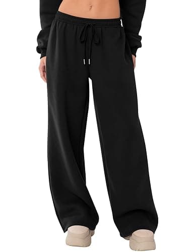 LOMON Women's Sweatpants Wide Leg Fleece Lined Sweat Pants Spring Winter Clothes 2026 Baggy Drawstring Joggers with Pockets - Image 1