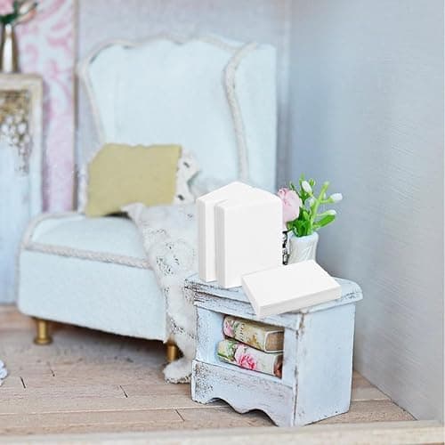 VOSAREA 50pcs Miniature White Book Dollhouse Book Models 1:12 Scale Mini Book Tiny Blank Notebook Toy Mini House Opening Books Ornament for Dollhouse Bookshelf Decoration thumbnail 8