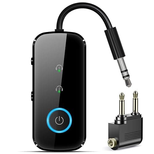 Premium Pro Bluetooth 5.4 Transmitter Receiver,Airplane Audio Adapter,Wireless Transmitter for TV/Travel Flight,Airline,Gym.Compatible with 2 AirPods/Headphones,Bluetooth Receiver for Car/Home Stereo - Image 1