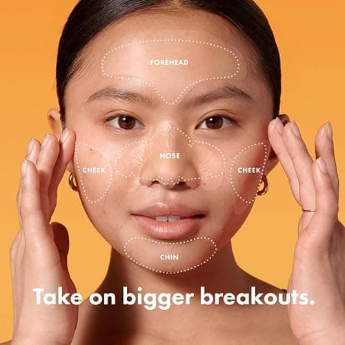 Hero Cosmetics Mighty Patch™ Face Patch - XL Hydrocolloid Face Mask for Acne, 5 Large Pimple Patches for Zit Breakouts on Nose, Chin, Forehead & Cheeks (1 Count) thumbnail 2