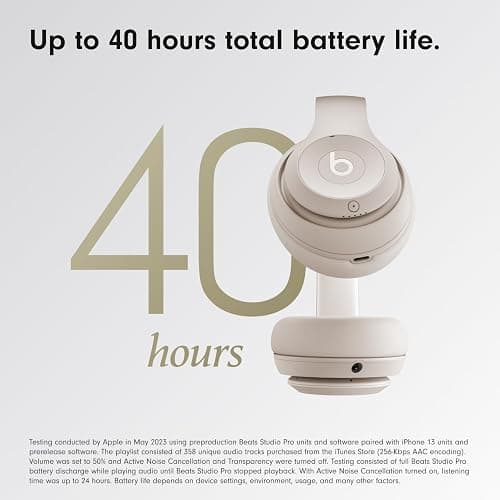 Beats Studio Pro-Premium Wireless Over-Ear Headphones- Up to 40-Hour Battery Life, Active Noise Cancelling, USB-C Lossless Audio, Apple & Android Compatible- Sandstone thumbnail 4