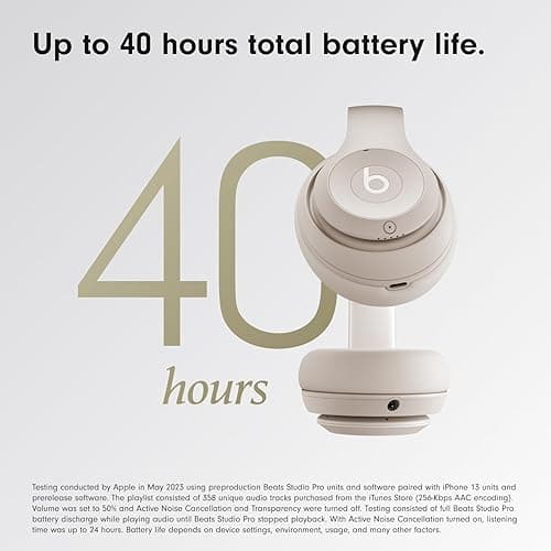 Beats Studio Pro - Wireless Bluetooth Noise Cancelling Headphones - Personalized Spatial Audio, USB-C Lossless Audio, Apple & Android Compatibility, Up to 40 Hours Battery Life - Sandstone - Sandstone - Studio Pro - Without AppleCare+ thumbnail 4