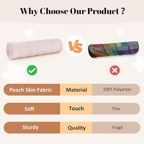 Suncuber Tunnel Toys for Toddlers: Pop Up Kids Play Tunnel with Carry Bag - Collapsible Peachskin Fabric Tunnel for Baby Indoor & Outdoor - Sensory Activity Gift for Boys Girls Pet Puppy Dog thumbnail 7