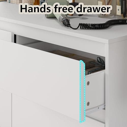 Furniouse Modern 9 Large Storage Drawers Dresser for Clothes Organizer, White Modern Chest of Drawers for Closet, 60" Long Drawer Organizer Cabinet for Bedroom,Living Room,Entryway,Hallway thumbnail 3