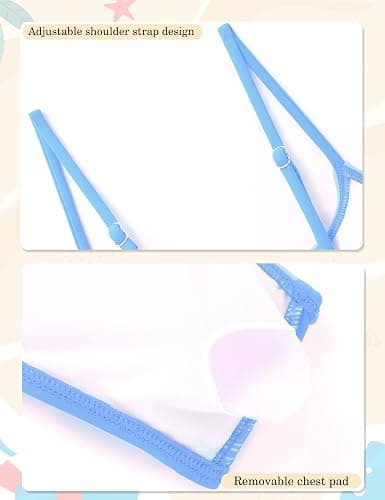 FoWear Girls Swimsuits Bikini Set 2 Pieces Color Block Bikini with Adjustable Shoulder Strap Girls Bathing Suit 7-16Y thumbnail 6