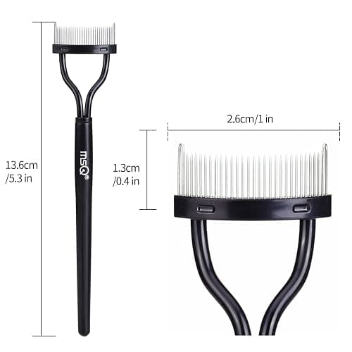 Eyelash Comb MSQ Eyelash Separator Mascara Applicator Eyelash Definer With Comb Cover Arc Designed Cosmetic Brushes Tool Black (1PCS) thumbnail 5