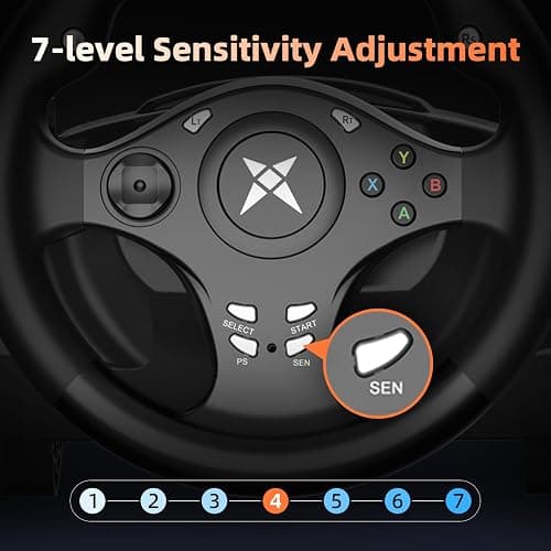 DOYO Racing Wheel, 270° Degree Driving Simulator Race Xbox Steering Wheel and Pedals with Dual Vibration, Gaming Steering Wheel for PC, PS4, Xbox One, Xbox Series X|S, PS3, Switch thumbnail 5