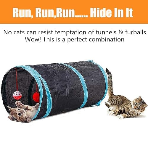 21 Pcs Cat Toys for Indoor Cats Collapsible Cat Tunnel Interactive Feather Teaser Wand Ball Toy for Kitten Cats thumbnail 5