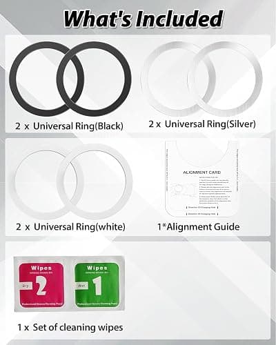 KALAPOP Metal Rings 6PCS,Ultra-Thin(0.4mm)for MagSafe Sticker/Magnetic Adapter/Phone Cases/Wireless charger,Compatible with iPhone 17/Air/16/15/14/13,Galaxy S24/S23/S22/Kindle,For Mag Safe Accessories thumbnail 7