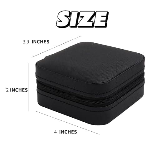 KElofoN Travel jewelry case Travel jewelry box Travel Jewelry Organizer Small Jewelry Organizer Box Gift for Girls Women with Mirror(Black) thumbnail 3