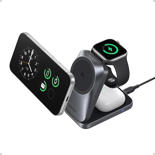 Anker Prime 25W Qi2.2-Certified Palm-Sized 3-in-1 Foldable MagSafe Charger | Travel-Ready Charging Station, AirCool Wireless Charger for iPhone 17, Apple Watch, AirPods (Adapter Included, Non-Battery) - Image 1