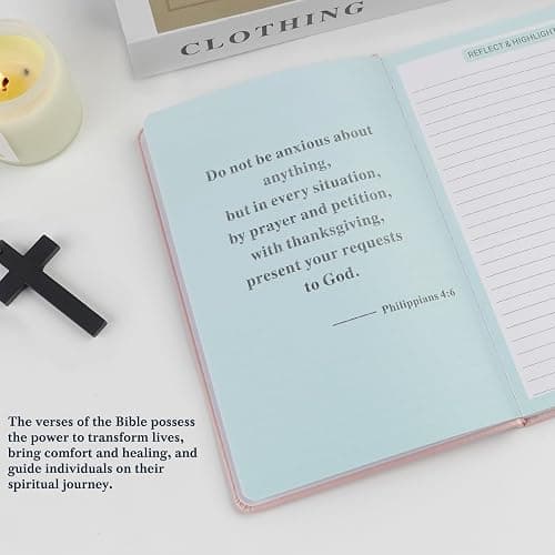 Pink Prayer Journal for Woman - Bible Journal with Prompts, Verse and Scripture - Devotional & Guided Journal for Women and men, 60 Weeks Bible Study Journal for Christians thumbnail 4