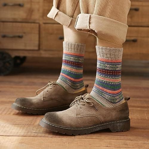 Kelabia Vintage Thick Knit Wool Socks for Women - Nordic Winter Cottagecore Socks - Warm & Soft thumbnail 2
