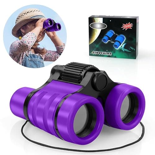 OSDUE Kids Binoculars, Outdoor Bird Watching Binoculars for Kids, Mini Compact Shockproof Binoculars Telescopic Toys for Kids with Glasses Cloth (Purple) thumbnail 9