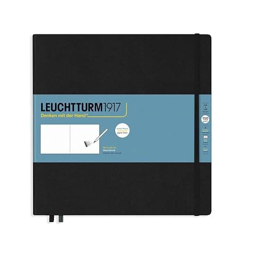 Leuchtturm1917 - Square Hardcover Sketchbook (Black) - 112 Pages of 150g/m² Paper - Image 1