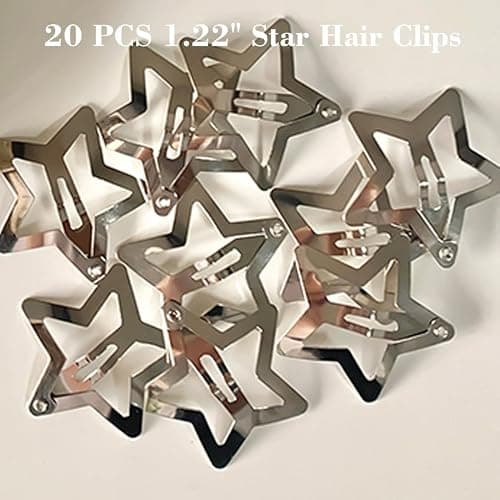 20 PCS 1.22" Star Hair Accessories - Non-Slip Metal Snap Clips and Barrettes for Girls & Women, Y2K Style thumbnail 5