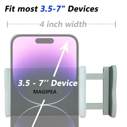 MAGIPEA Gooseneck Phone Holder for Bed, Flexible Overhead Cell Phone Mount for Desk, Hands-Free Viewing Clamp Stand Compatible with iPhone 17 16 15 Pro Max and 3.5-7" Devices, White thumbnail 4