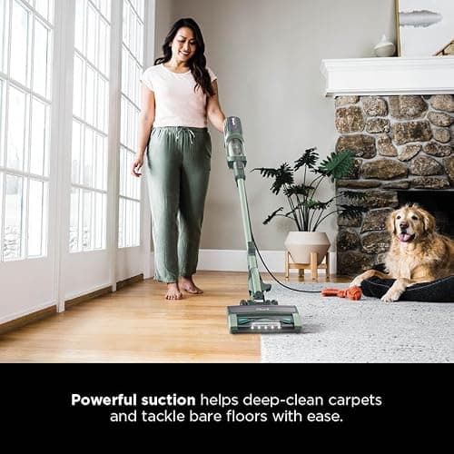 Shark Detect Ultralight Corded Stick Vacuum with Direction Detect and Self-Cleaning Brushroll, Powerful Hair Pickup, Ultra-Lightweight, Crevice & Upholstery Tool Included, Evergreen, HZ752 thumbnail 2