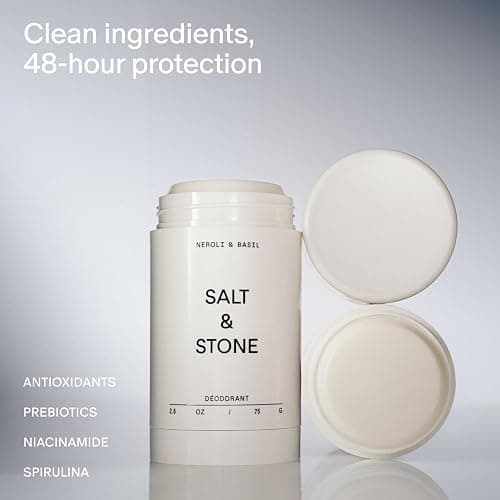 Salt & Stone Aluminum Free Deodorant | Extra Strength 48 Hour Protection for Women & Men | Made with Seaweed Extracts, Niacinamide & Prebiotics | Neroli & Basil thumbnail 2