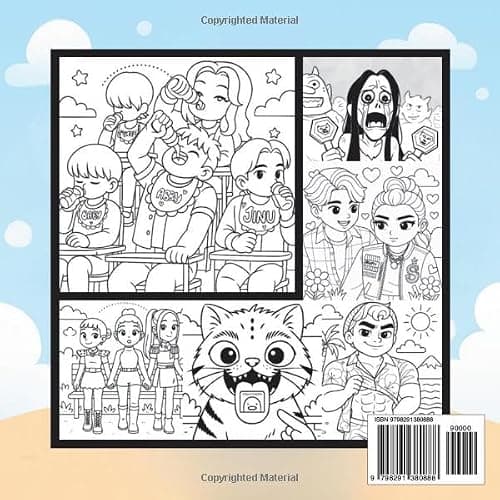 Coloring book Cute Chibi K-pop Demon Hunters Inspired | Fan Art Pages for Teens and K-pop Lovers: Aesthetic Idol-Inspired Coloring Book for Relaxation and Fandom Fun thumbnail 2