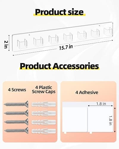 MaxGear Sunglasses Organizer 2 Pack, Wall-Mounted Eyeglasses Holder, Clear Acrylic Display Rack with 14 Slots, Ideal for Home and Office Storage thumbnail 3
