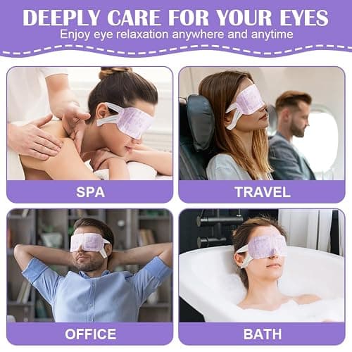 flintronic Máscara para Ojos de Vapor, 12 Pcs Eye Mask Warming, Lavanda Autocalentada Máscara de Ojos de Sueño Caliente Desechable para Relajación y Tensión de Ojos (Lavender) thumbnail 7