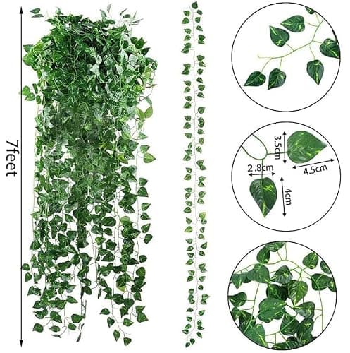 CEWOR Fake Vines for Room Decor 24 Pack 168ft Artificial Ivy Greenery Garland for Bedroom Wall Decor, Hanging Green Leaves for Party Wedding Christmas Decoration thumbnail 3
