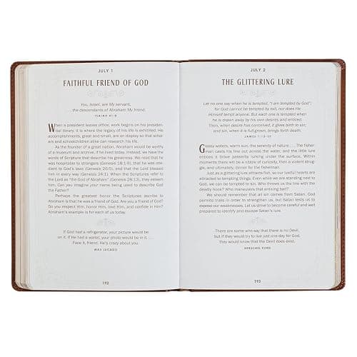 Walking with God 365 Daily Devotions, Large Print Brown Faux Leather thumbnail 4