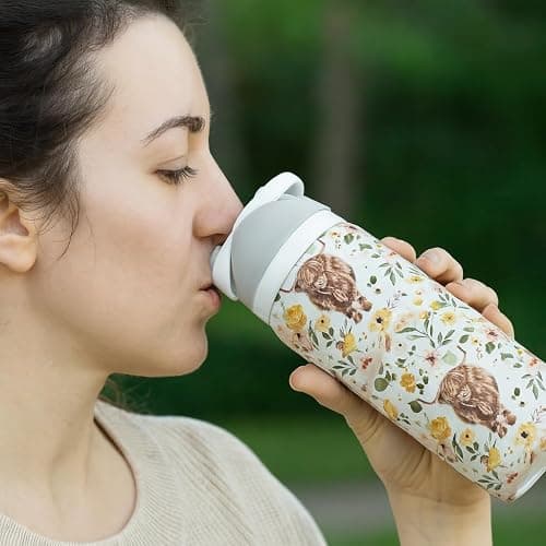 Stainless steel water bottle 40oz cup Longhorn Bottle Bull tumbler Cow gift Western cup Western water bottle (32oz White(72)-Highland cow(TPJ46)) thumbnail 3
