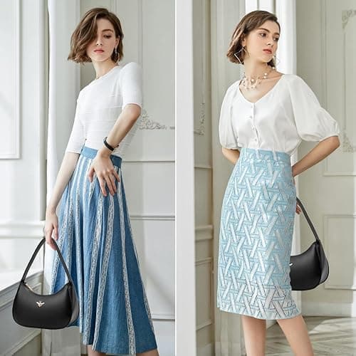 BAIKELI Crescent Shoulder Bags for Women Small Shoulder Purse Handbag Retro Classic Clutch Hobo Tote Bag Underarm Purse thumbnail 2