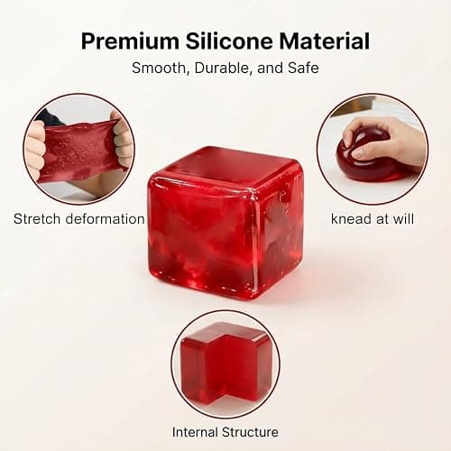 Squishy Stress Cube,Slow Rise Fidget Cube Squishies Sensory for Anxiety Stress Relief Soft High Density Ice Squeeze Ball thumbnail 3