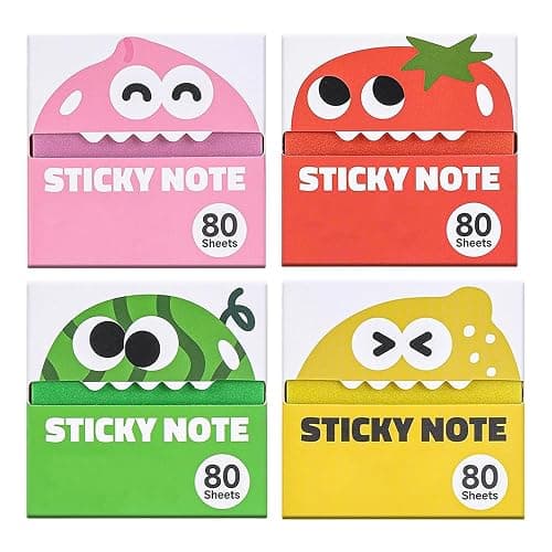 Glitter Transparent Sticky Notes, 2026 New Cartoon Pull Out Sticky Notes for Desk Office Supplies, Portable Square Sticky Memo Pads for School Students (A) - Image 1