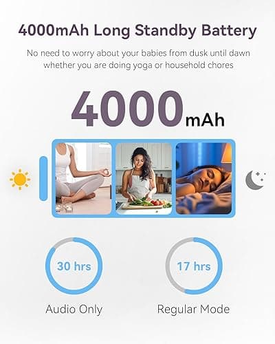 Comfyer 7" HD Split-Screen Baby Monitor with 2 Cameras, Video Baby Monitor with Camera and Audio, Flexible Bracket, Non-WiFi, VOX Mode, 2 Way Audio, Remote PTZ, Auto Night Vision - 7''720P Display with 2 1080P Camera thumbnail 4