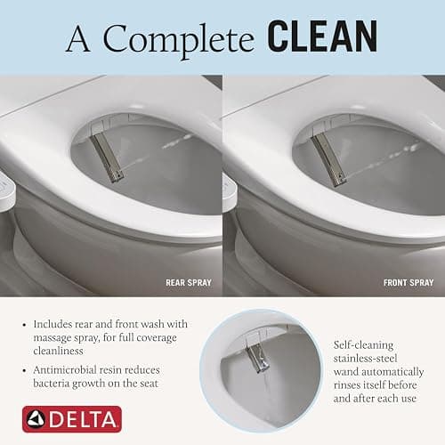 Delta Faucet Refresh Standard Elongated Electric Bidet Toilet Seat, Warm Water Bidet, Bidet Attachment for Toilet, Toilet Seat Bidet, Bidet Toilet Seat Elongated, White 893005E-WH thumbnail 4