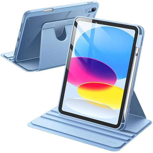 JETech Rotating Case for iPad 10 (10.9-Inch, 2022 Model, 10th Generation) with Pencil Holder, 360 Degree Rotation Protective Stand Cover Clear Back, Auto Wake/Sleep (Navy) - Image 1