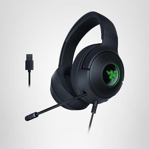 Razer Kraken V3 X Wired USB Gaming Headset, Lightweight, Black | TriForce 40mm Drivers, HyperClear Cardioid Mic, 7.1 Surround Sound, Chroma RGB Lighting thumbnail 8