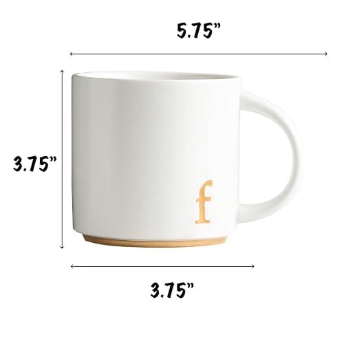 COLLECTIVE HOME - Monogram Ceramic Mugs, 15 oz Golden Initial Coffee Cups, Elegant Alphabet Tea Mugs, Elegant Personalized Mug with Gift Box, Luxurious Cups for Office and Home (f) thumbnail 3
