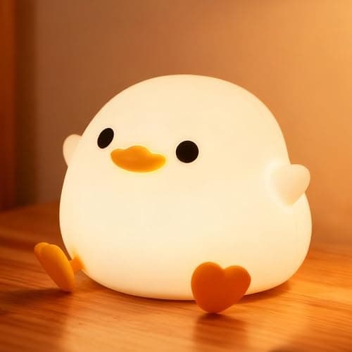 Duck Lamp, Cute DoDo Duck Night Light , Dimmable Ducky Night Lamp, Silicone LED Squishy Nursery Nightlight for Kids , Rechargeable Bedside Touch Animal Lamp, Dorm Decor Xmas Gift Toy for Baby/Kids thumbnail 8