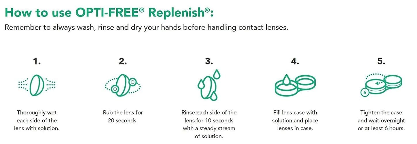 Opti-Free Replenish Multi-Purpose Contact Lens Cleaning and Disinfecting Solution with Lens Case, 10 FL OZ (Pack of 2) thumbnail 4