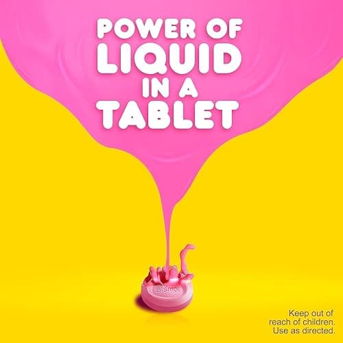 Pepto Bismol Chewable Tablets, Upset Stomach Relief, Nausea Relief, Heartburn Relief, Indigestion Relief, Anti Diarrhea Medication for Adults - 5 Symptom Relief, 30 ct thumbnail 6