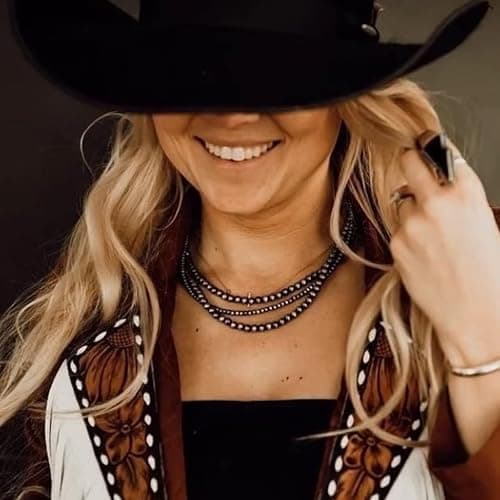 Navajo Pearl Necklace Western Jewelry for Women Boho Layered Beaded Necklaces Country Concert Outfits Accessories thumbnail 8