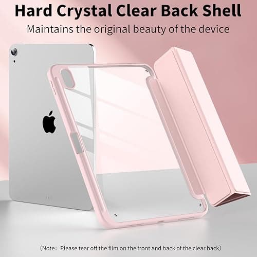 Lsmmpoba Hülle für iPad (A16) 11. Generation 2025/ iPad 10. Generation mit Stifthalter 10.9 Zoll Modell 2022, Stoßfeste Schutzhülle mit transparenter Hartschale auf der Rückseite, Rosa thumbnail 3