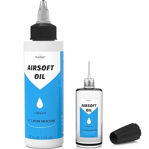 Airsoft Oil 4 oz & 1 oz Needle Oiler 100% Silicone Air Gun Oil, Multi-Purpose Airsoft Chamber Lube, All Purpose Silicone Lubricant for All Airgun - Image 1